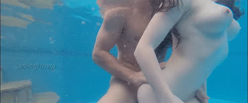 big tits couple sex tease tits underwater gif