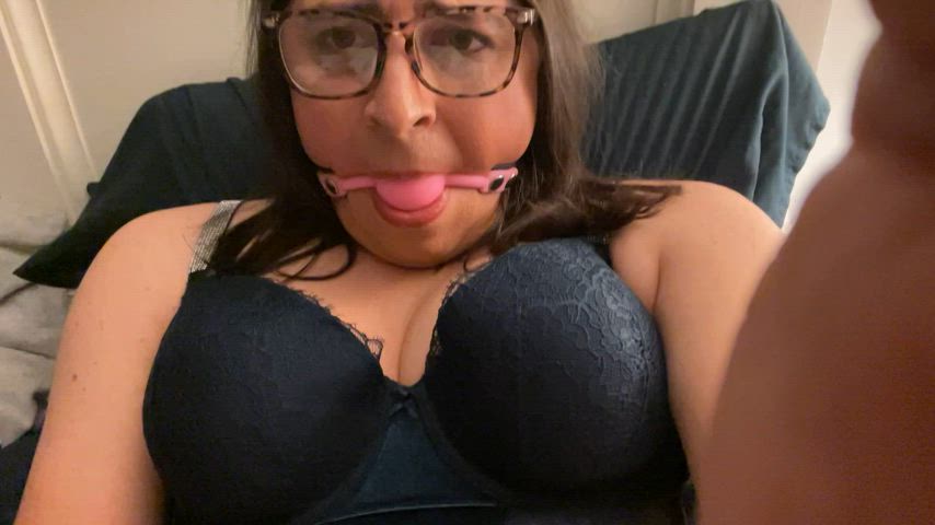 ball gagged masturbating vibrator gif