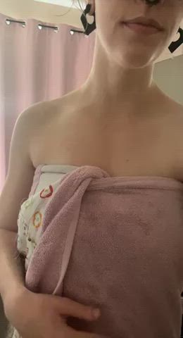 Boobs Nipples Pierced Towel gif