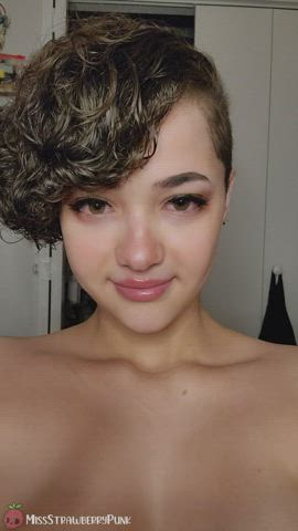 amateur boobs nipples onlyfans short hair small tits solo gif
