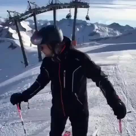 Skiing down a hill