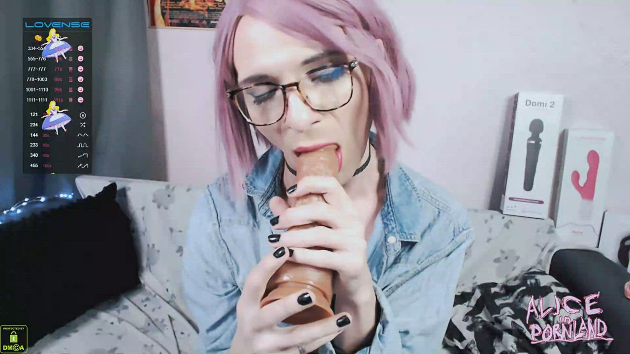 Blowjob Dildo Trans gif