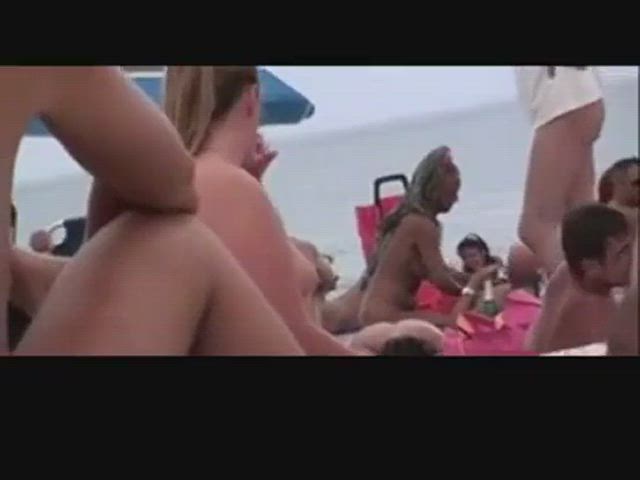 amateur beach big dick blowjob boobs exhibitionist milf nudist public gif