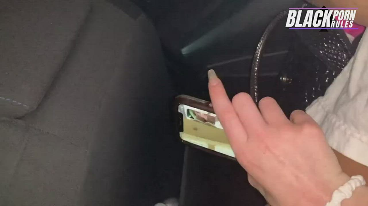 BBC Blowjob Car Cuckold White Girl gif