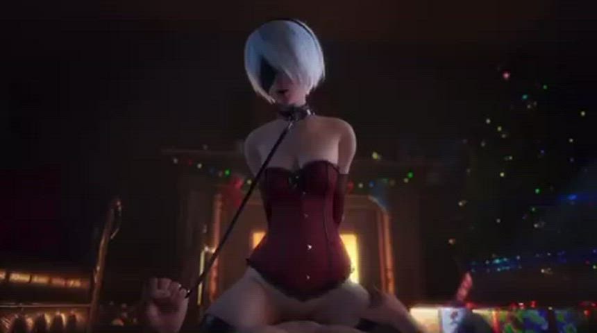 3D Animation BDSM Christmas Hentai Riding gif