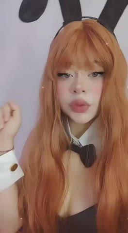 18 Years Old Ahegao Cosplay Face Fuck Playboy Teen gif