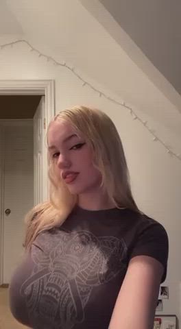 Blonde Huge Tits TikTok gif