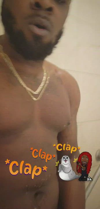 BBC Big Dick Cock Cock Milking Cum Cumshot Houston Male Masturbation Shower gif