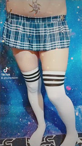 Cosplay Schoolgirl Stockings Thick TikTok Twerking gif