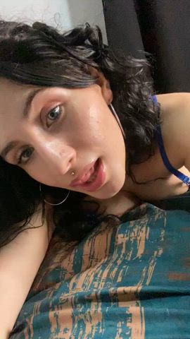 brunette latina lingerie natural tits gif