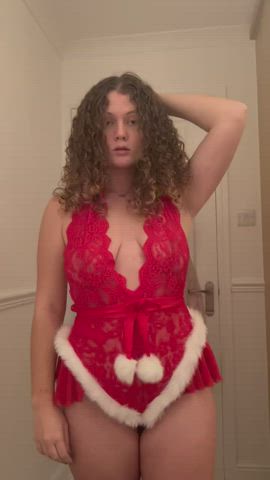 boobs christmas curly hair gif