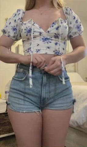 ass booty jean shorts shorts strip stripping gif