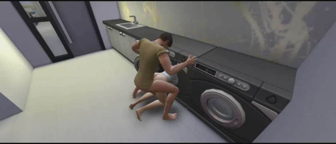 Animation Doggystyle Laundry Room Sex gif