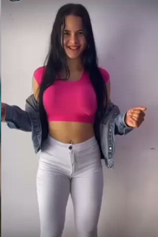 jiggling small tits tight gif