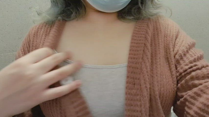 Boobs Braless Office gif
