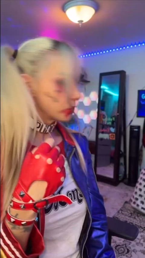 big tits blonde harley quinn gif