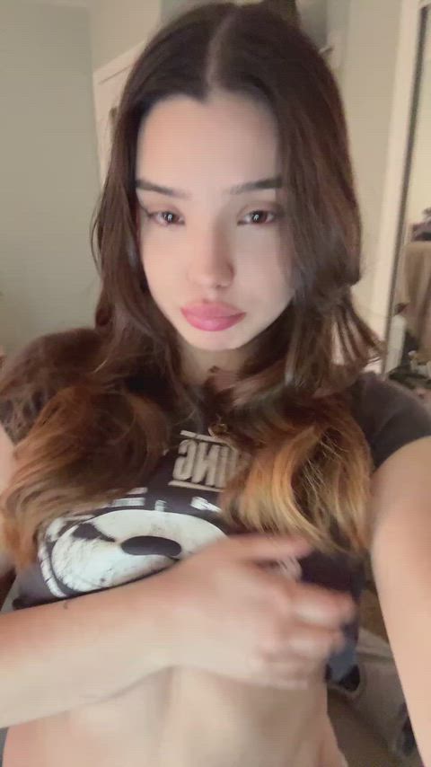 19 years old babe boobs nsfw skinny small tits teens tiktok tiny tits gif