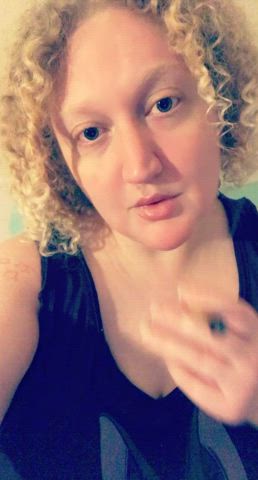 bbw curly hair smoking gif