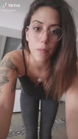 Glasses Handjob Innocent Tease TikTok gif