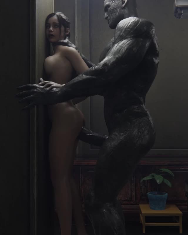 claire redfield with mr x resident evil 2