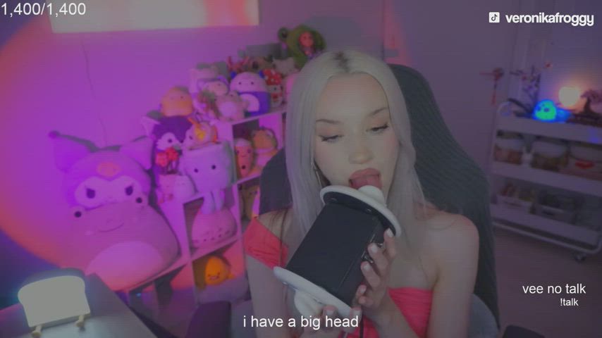 asmr blonde edging lick long tongue tongue tribute gif