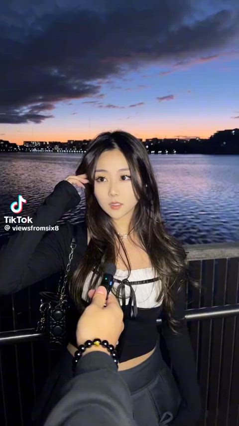 cute korean non-nude skirt tiktok gif