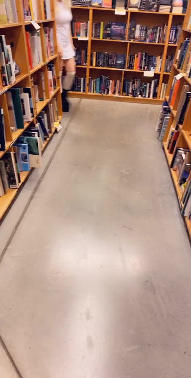 Busty petite at the bookstore [oc]