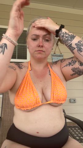 blonde boobs nsfw natural tits pawg swimsuit tattoo thick tits white girl gif