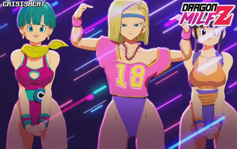 Bulma, Android 18, Chichi - The aerobics moms' club is very popular in West city