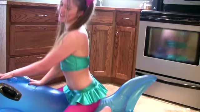 Horny Pigtailed Slut Grinds Inflatable Whale to Orgasm edit