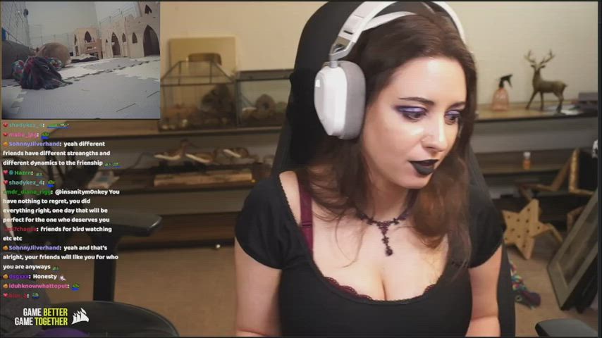 big tits cleavage goth gif