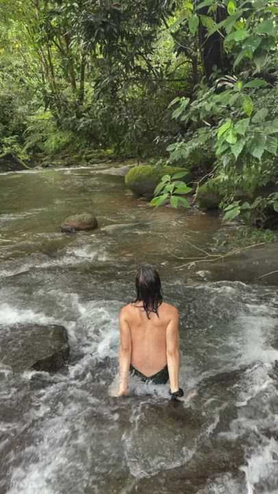 This river leads to a huge waterfall drop off a few hundred meters away, but here