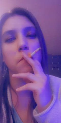 Brunette Lips Smoking gif