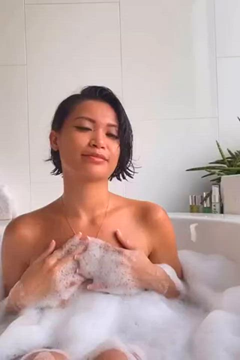 bathtub chanel uzi nipples gif