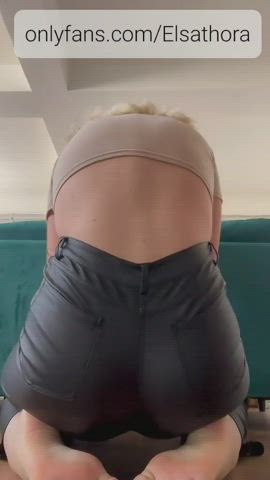 ass ass spread back arched big ass blonde feet feet fetish leather tease gif
