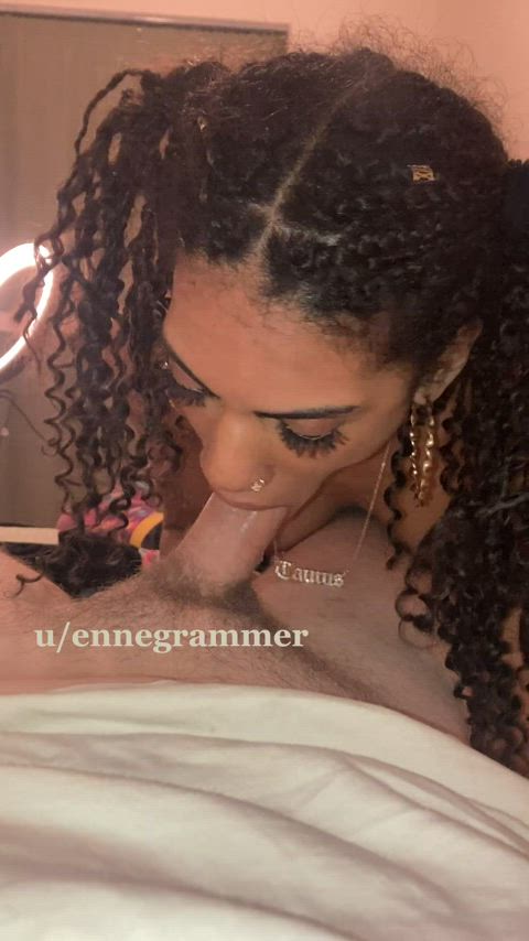 blowjob deepthroat ebony interracial gif