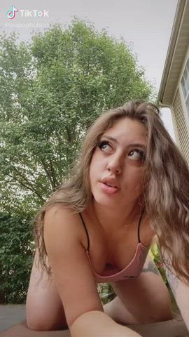 Brown Eyes Tease TikTok Tongue Fetish gif