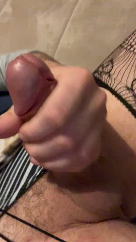 cumshot femboy horny panties pubic hair gif