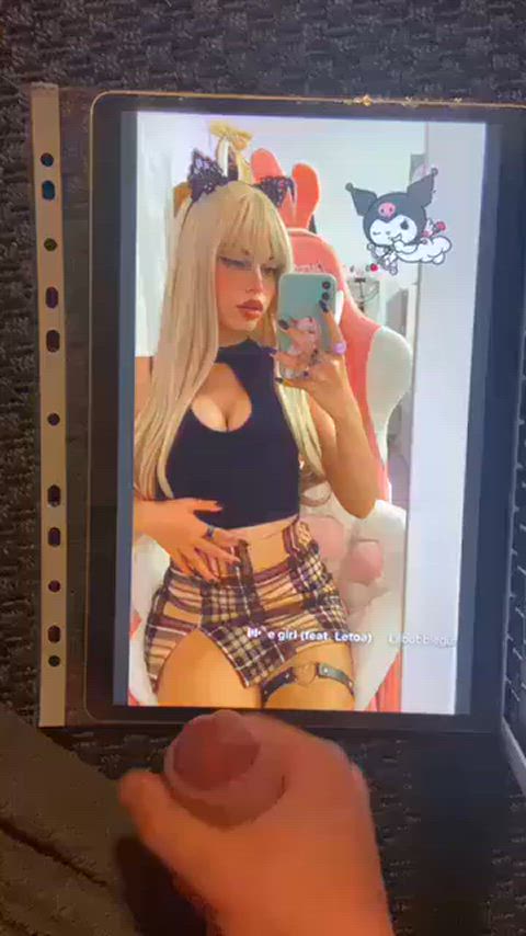 babecock big tits blonde cumshot egirl teen tiktok tribute cum-tributes gif