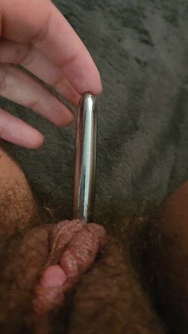 Lazily fucking my bladder with a 12mm rod