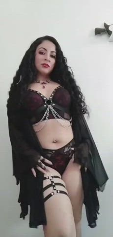 Curvy Goth Lingerie gif