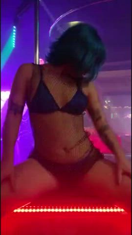 blue dancing pole dance strip stripper striptease gif