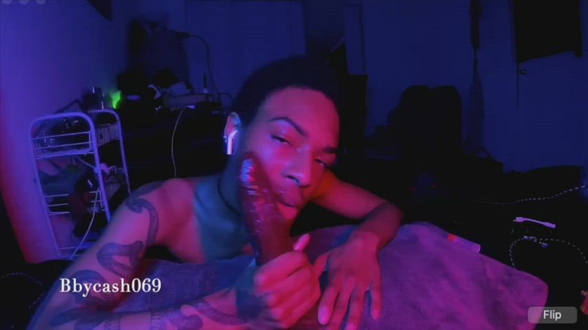 BBC Blowjob Deepthroat Gagging OnlyFans Oral Sloppy Twink gif