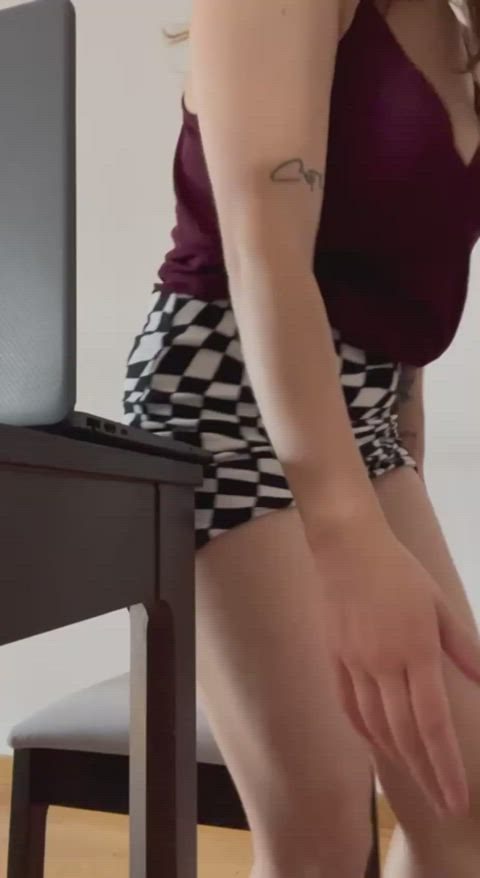 big ass secretary upskirt gif