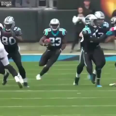 Matt Bosher body slams Kenjon Barner on kick return