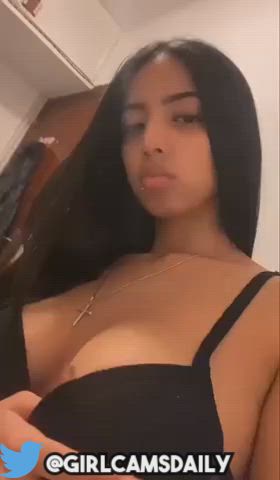 18 years old amateur big tits latina onlyfans teen tiktok titty drop gif