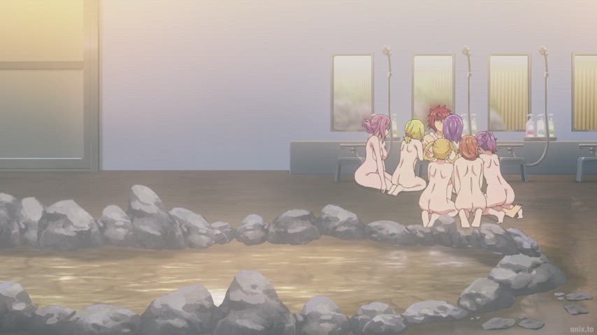 Onsen fun with all of the temple maidens... [TenPuru]