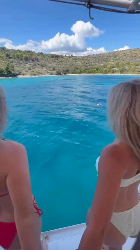 ass bikini boat gif