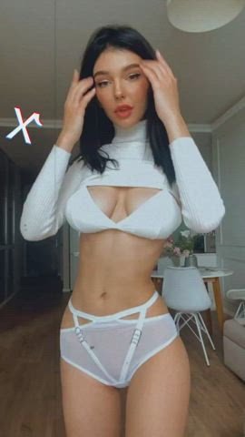 TikTok Model Skinny Boobs Big Tits gif