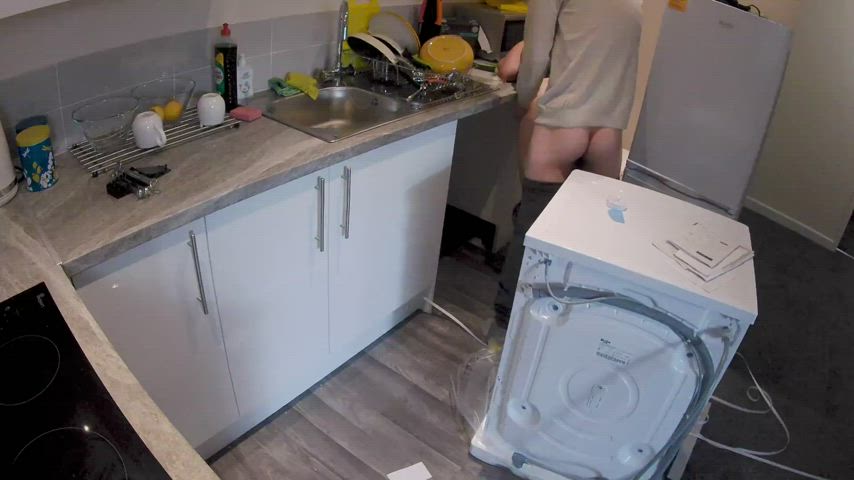 kitchen sex standing doggy gif